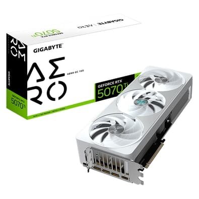  Gigabyte RTX 5070 Ti AERO OC 16G NVIDIA GeForce, 16GB GDDR7, 256bits, RGB, DLSS, Ray Tracing - 9VN507TAO-00-G10