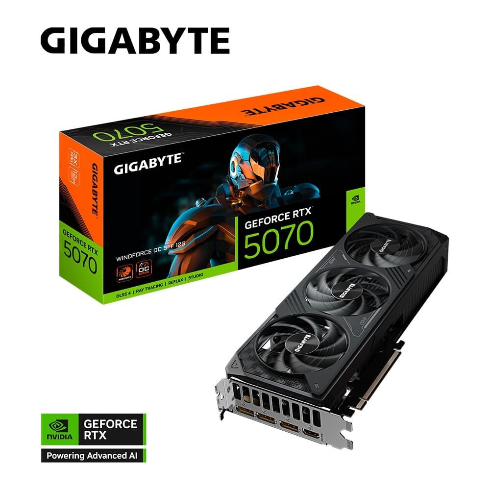 Placa de Vídeo Gigabyte RTX 5070 WINDFORCE OC SFF 12G NVIDIA GeForce, 12GB GDDR7, 192bits, DLSS, Ray Tracing - 9VN5070WO-00-G10 - view 11