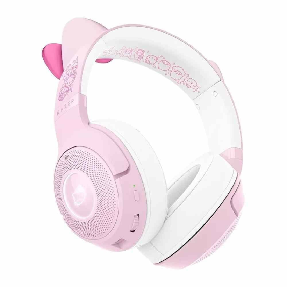 Headset Gamer Razer Kraken Kitty V2 Hello Kitty Sanrio Edição Limitada, Bluetooth, Chroma RGB, 7.1, 40hrs De Batéria