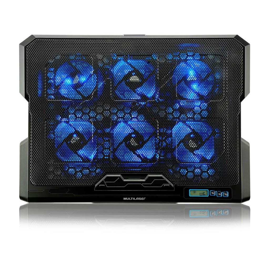 "Base com Cooler para Notebook Multi Hexa, com 6 Fans com Ajuste de Velocidade, Até 17"", 2x USB, LED, Preto - AC282" - view 2