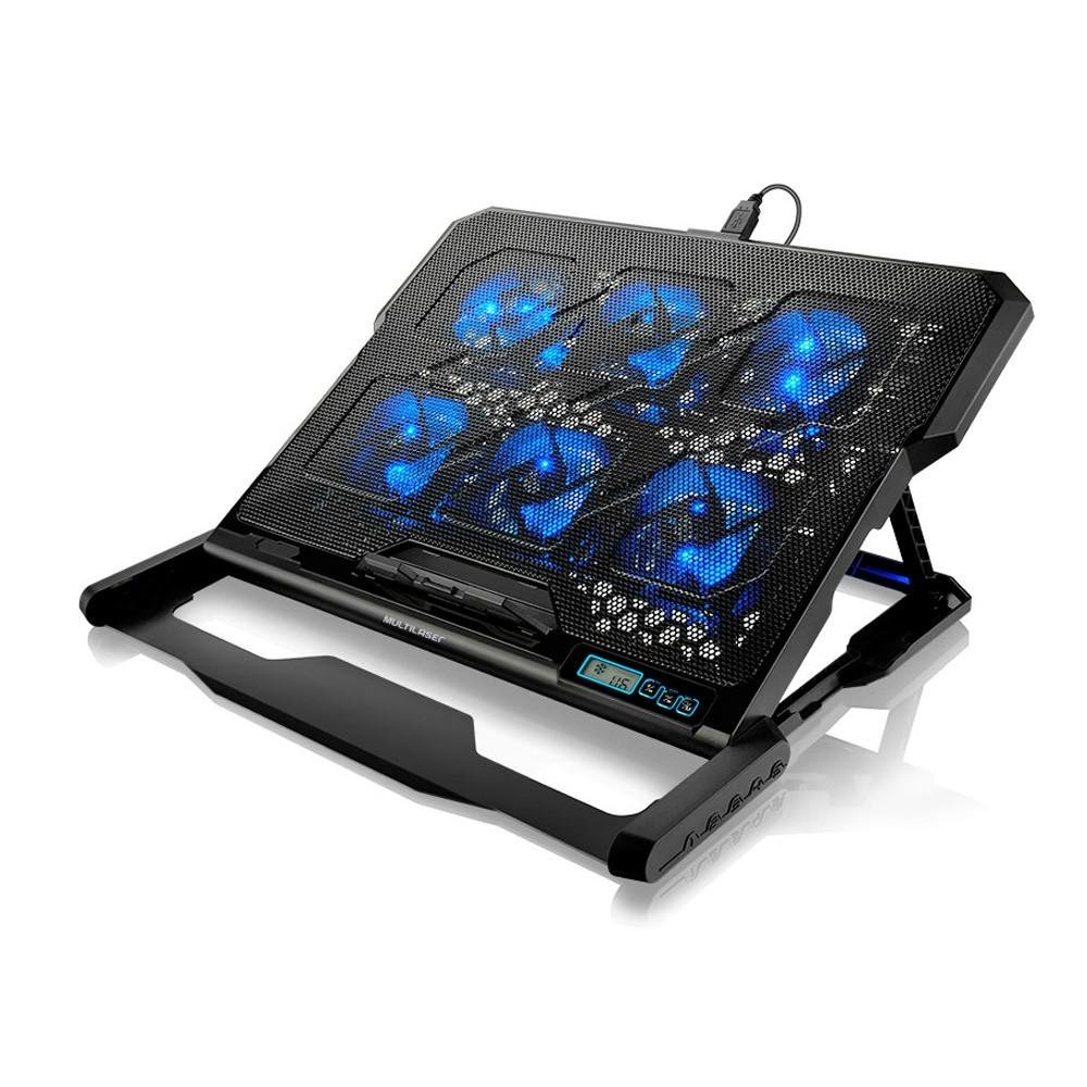 "Base com Cooler para Notebook Multi Hexa, com 6 Fans com Ajuste de Velocidade, Até 17"", 2x USB, LED, Preto - AC282" - view 3