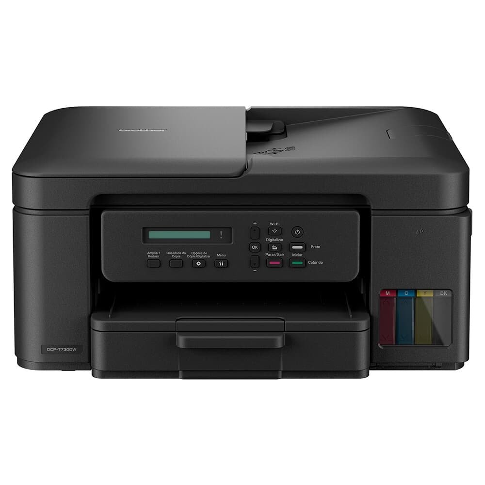 Impressora Brother Multifuncional, Tanque De Tinta, Wi-Fi, USB 2.0, Bivolt, Preto - DCPT730DW