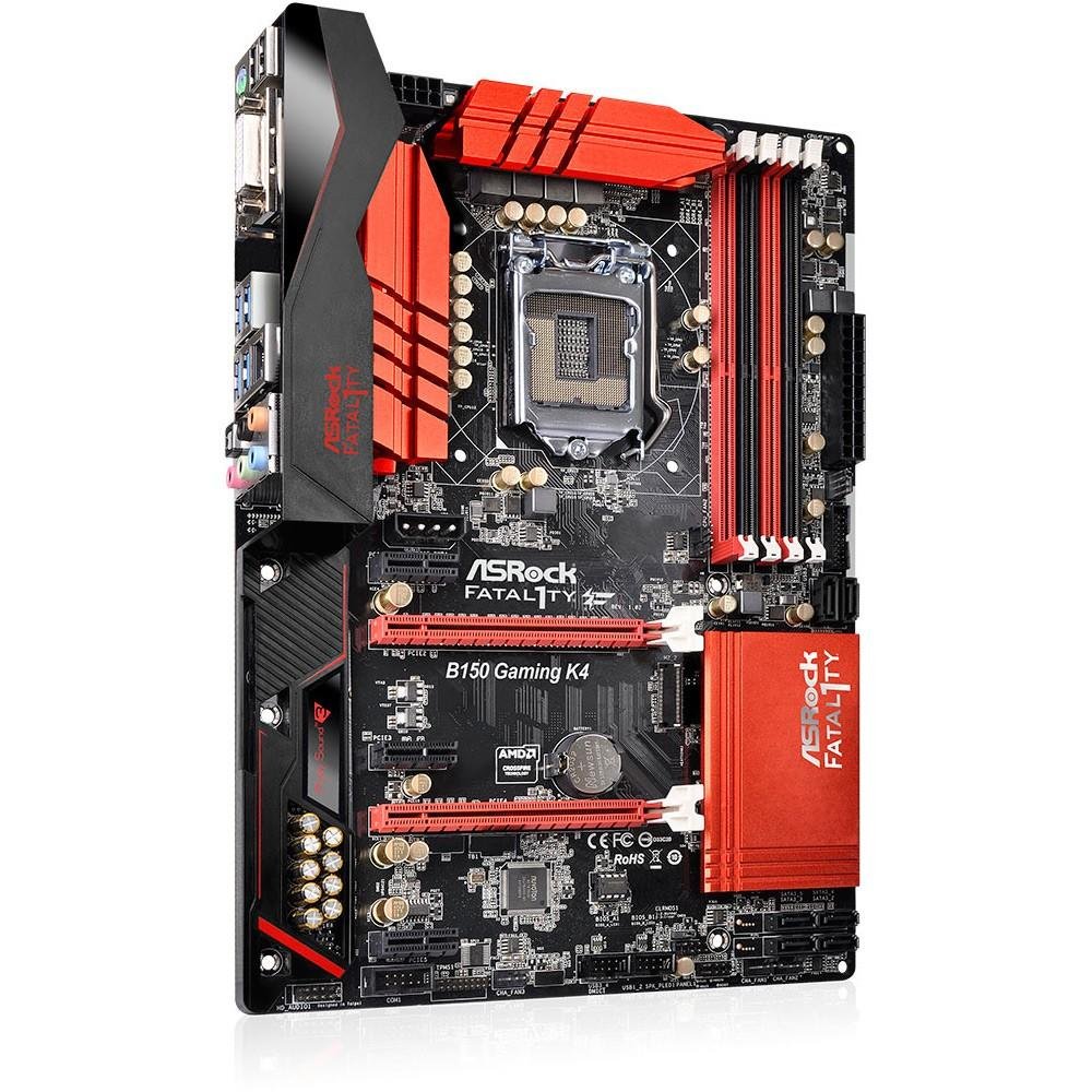 Placa-Mãe ASRock p/ Intel LGA 1151  ATX Fatal1ty B150 GAMING K4 DVI-D, HDMI, 6 x USB 3.0