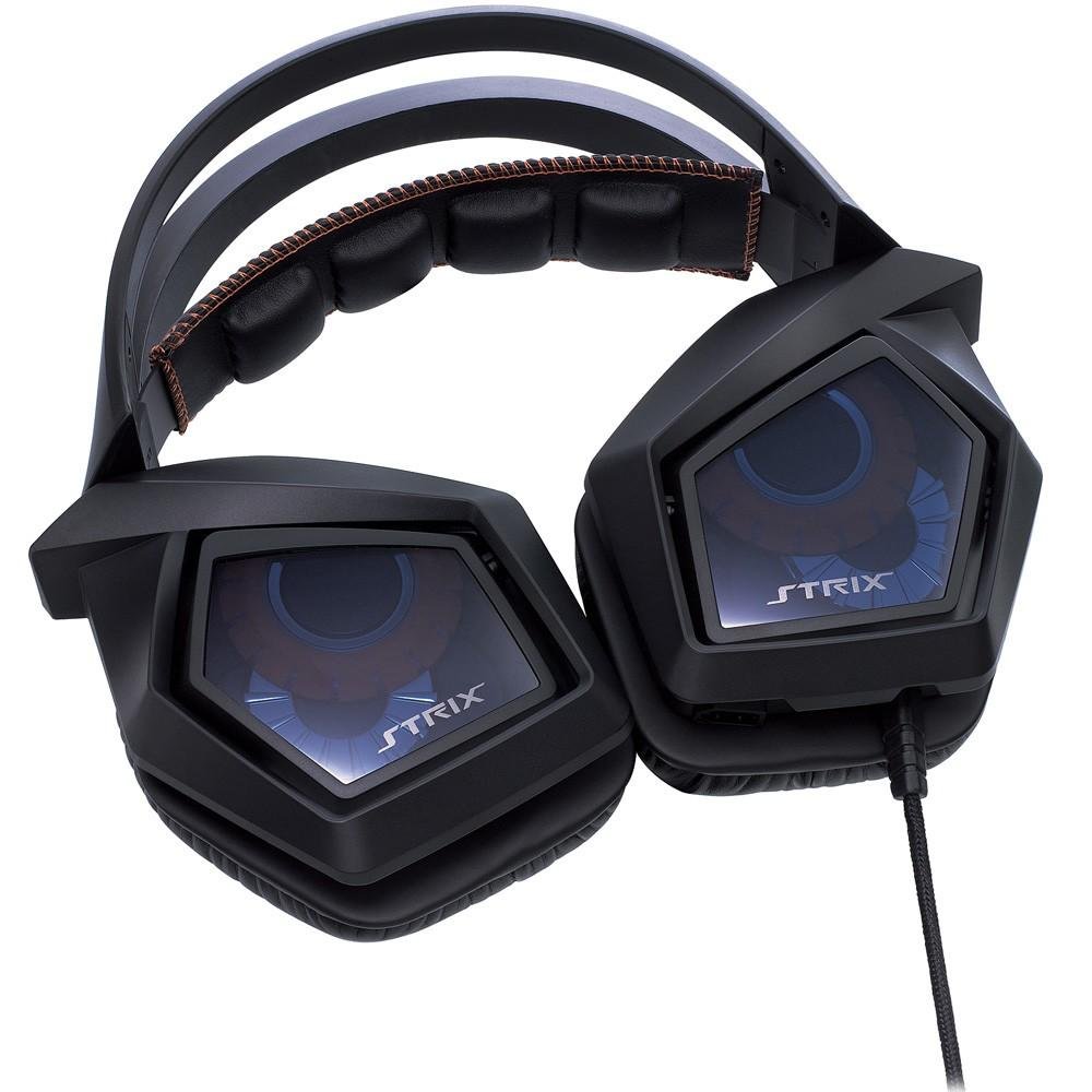 Imagem 3 de 6 do produto Headset Gamer Asus STRIX 7.1 Dobrável Com Iluminação lateral e Controle Individual