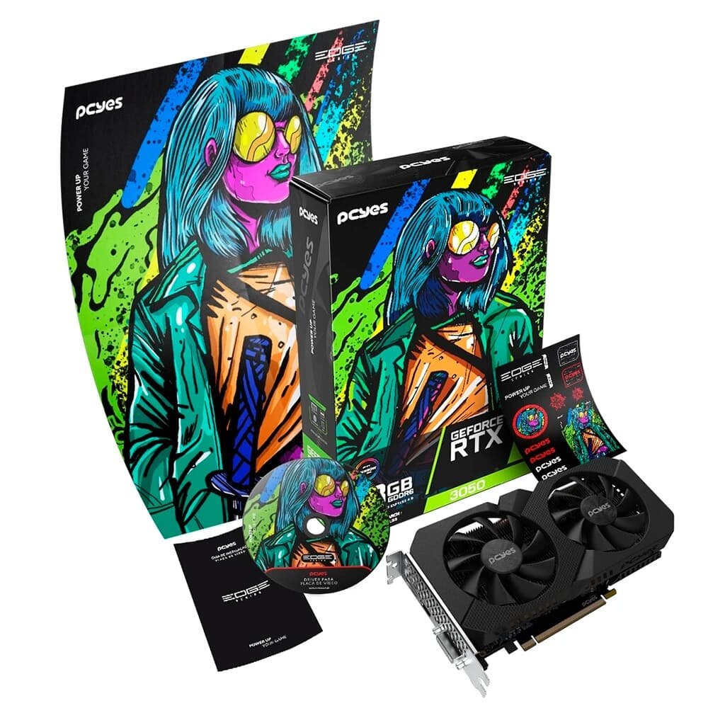 Placa De Vídeo Pcyes Projeto Edge GPU RTX 3050 NVIDIA Geforce, 8GB, GDDR6, 128Bit - PVRTX30508BLPE 14