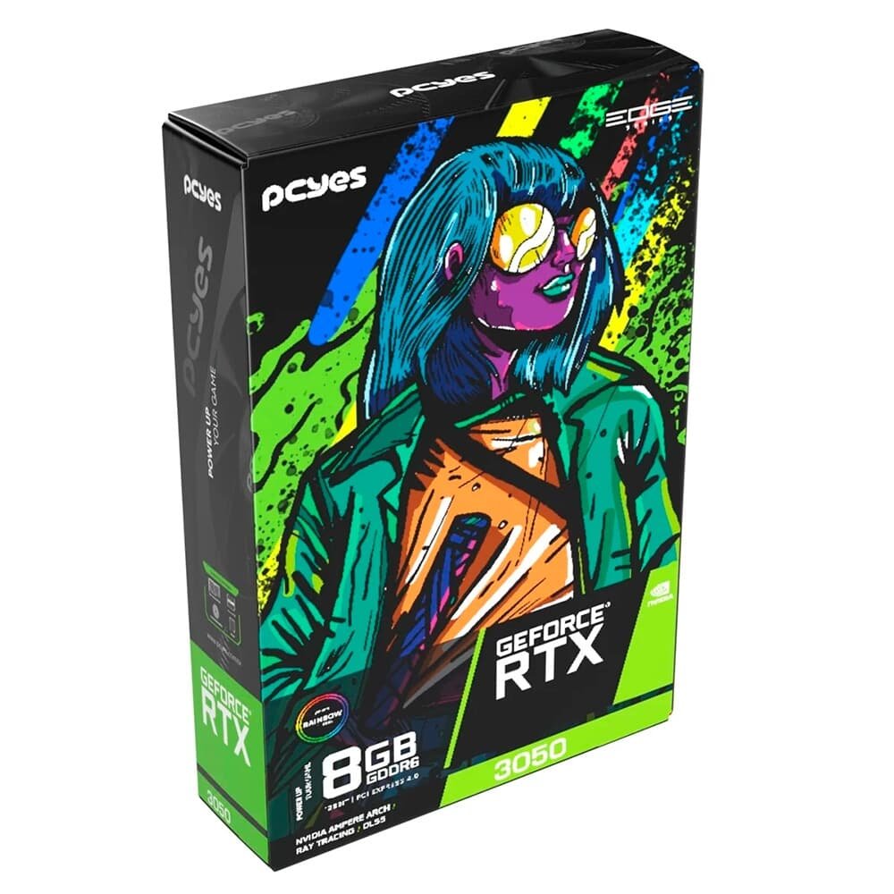 Placa De Vídeo Pcyes Projeto Edge GPU RTX 3050 NVIDIA Geforce, 8GB, GDDR6, 128Bit - PVRTX30508BLPE 15