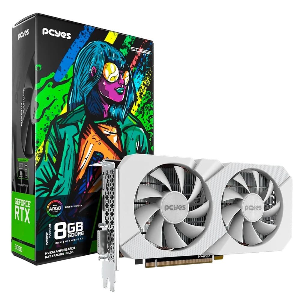 Placa De Vídeo Pcyes Projeto Edge GPU RTX 3050 NVIDIA Geforce, 8GB, GDDR6, 128Bit, Branco - PVRTX30508WTPE 4