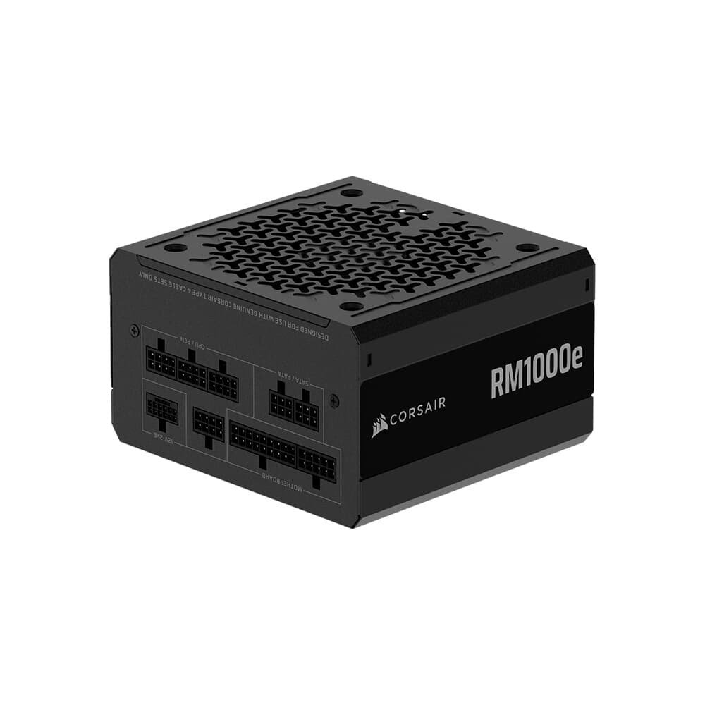 Fonte CORSAIR RM1000e, 1000W, Full Modular ATX 3.1 e PCIe 5.1, Eficiência Cybenetics Gold, Baixo ruído, Preto - CP-9020297-BR