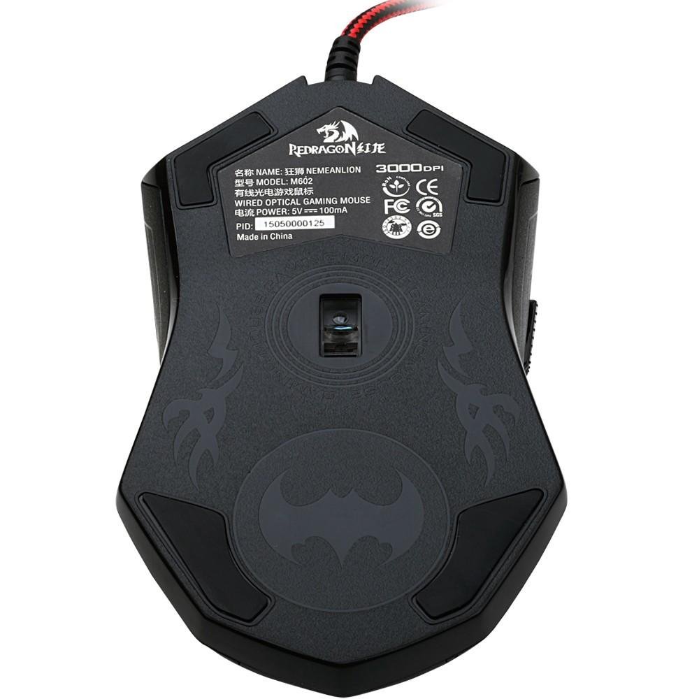 Mouse Gamer Redragon Nemeanlion 3000dpi 7 botões USB M602