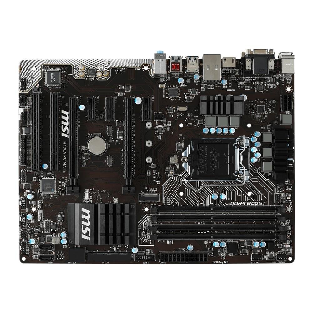 Imagem 5 de 5 do produto Placa-Mãe MSI p/ Intel LGA 1151 ATX H170 PC Mate DDR4, 4xDDR4, M2 + SATA EXPRESS, HDMI, DVI, VGA, USB 3.1