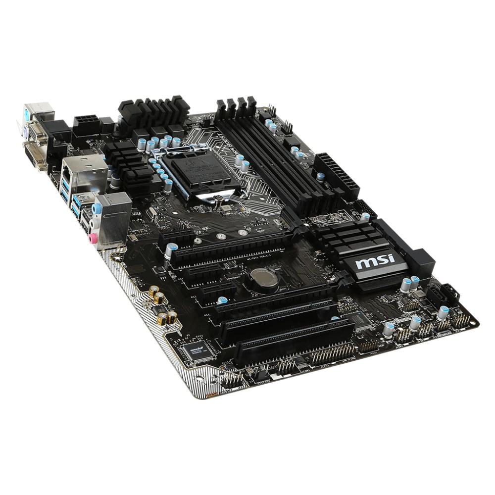 Placa-Mãe MSI p/ Intel LGA 1151 ATX B150 PC Mate DDR4, DVI-D,  Àudio 7.1, HDMI, USB 3.1