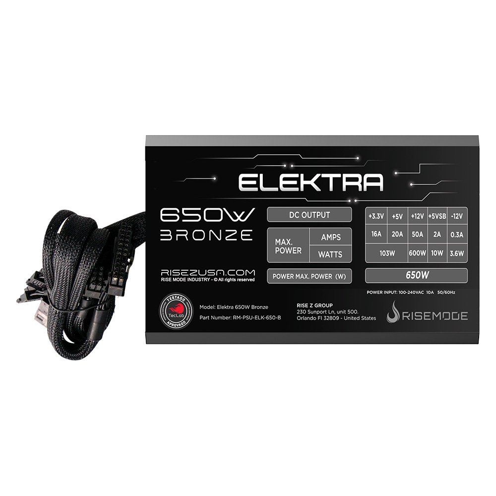 Fonte Gamer Rise Mode Elektra, 650W, Bronze, PFC Ativo, Preto - RM-PSU-ELK-650-B - view 4