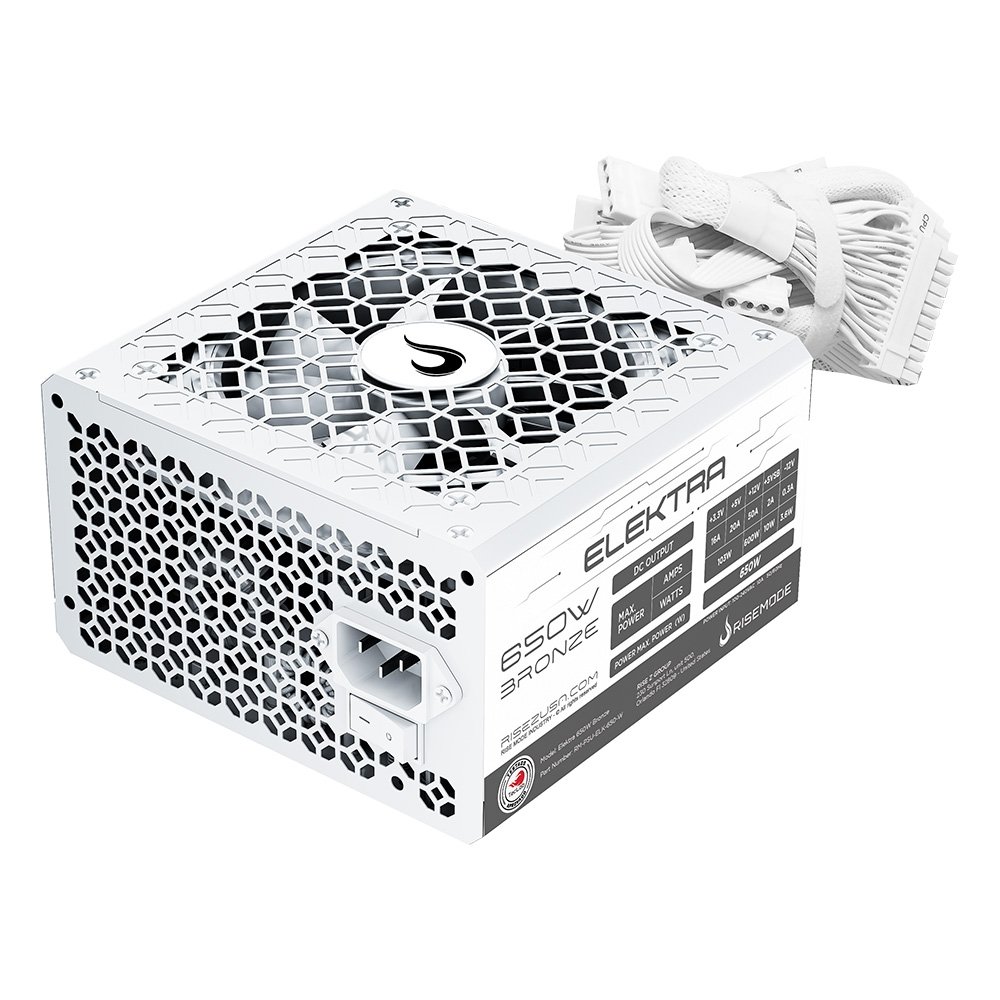 Fonte Gamer Rise Mode Elektra, 650W, Bronze, PFC Ativo, Branco - RM-PSU-ELK-650-W