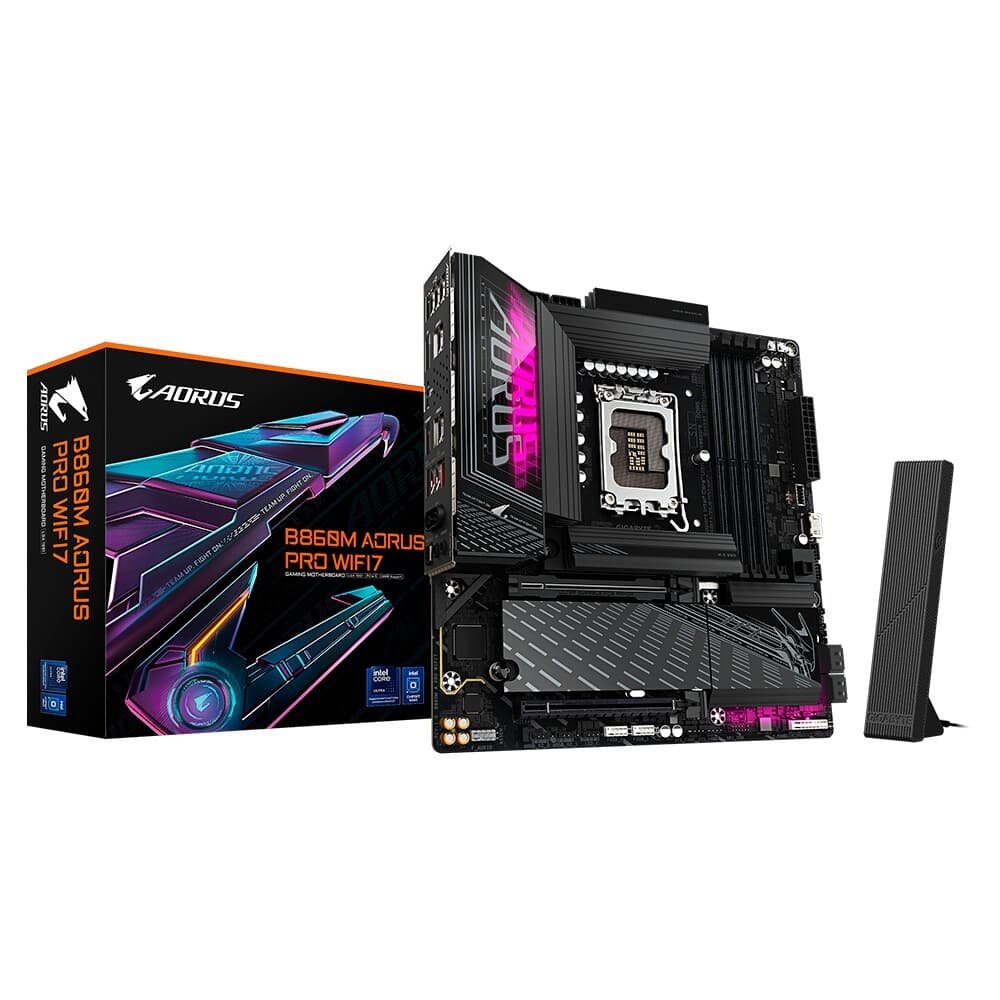 Placa Mãe Gigabyte B860M AORUS PRO WIFI7, Intel, Micro ATX, DDR5, Wi-Fi 7, Bluetooth, Preto - B86PRO7-00 4