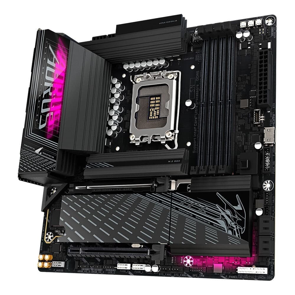 Imagem 4 de 6 do produto Placa Mãe Gigabyte B860M AORUS PRO WIFI7, Intel, Micro ATX, DDR5, Wi-Fi 7, Bluetooth, Preto - B86PRO7-00