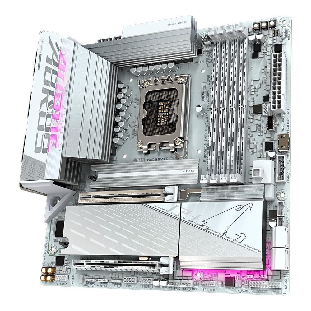 Placa Mãe Gigabyte B860M AORUS ELITE WIFI6E ICE, Intel, Micro ATX, DDR5, Wi-Fi 6E, Bluetooth, Branca - B86MLI6-00 - view 4