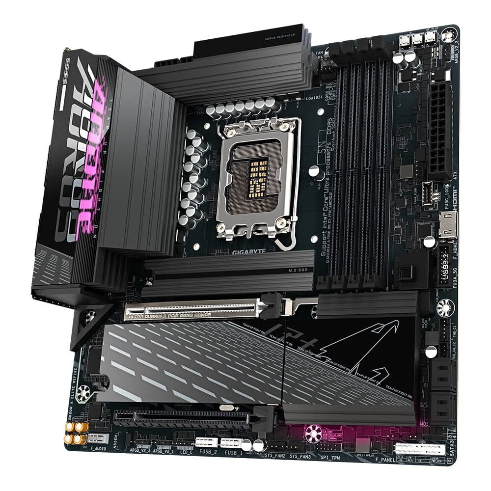 Imagem 4 de 6 do produto Placa Mãe Gigabyte B860M AORUS ELITE WIFI6E, Intel, Micro ATX, DDR5, Wi-Fi 6E, Bluetooth, Preto - B86MAE6-00