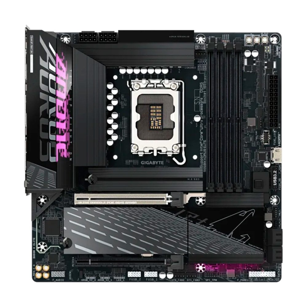 Imagem 2 de 5 do produto Placa Mãe Gigabyte B860M AORUS ELITE, Intel, Micro ATX, DDR5, Preto - B86MEL-00