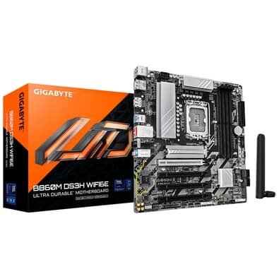 Placa Mãe Gigabyte B860M DS3H WIFI6E, Intel, Micro ATX, DDR5, Wi-Fi 6E, Bluetooth, Preto - B86MSH6-00
