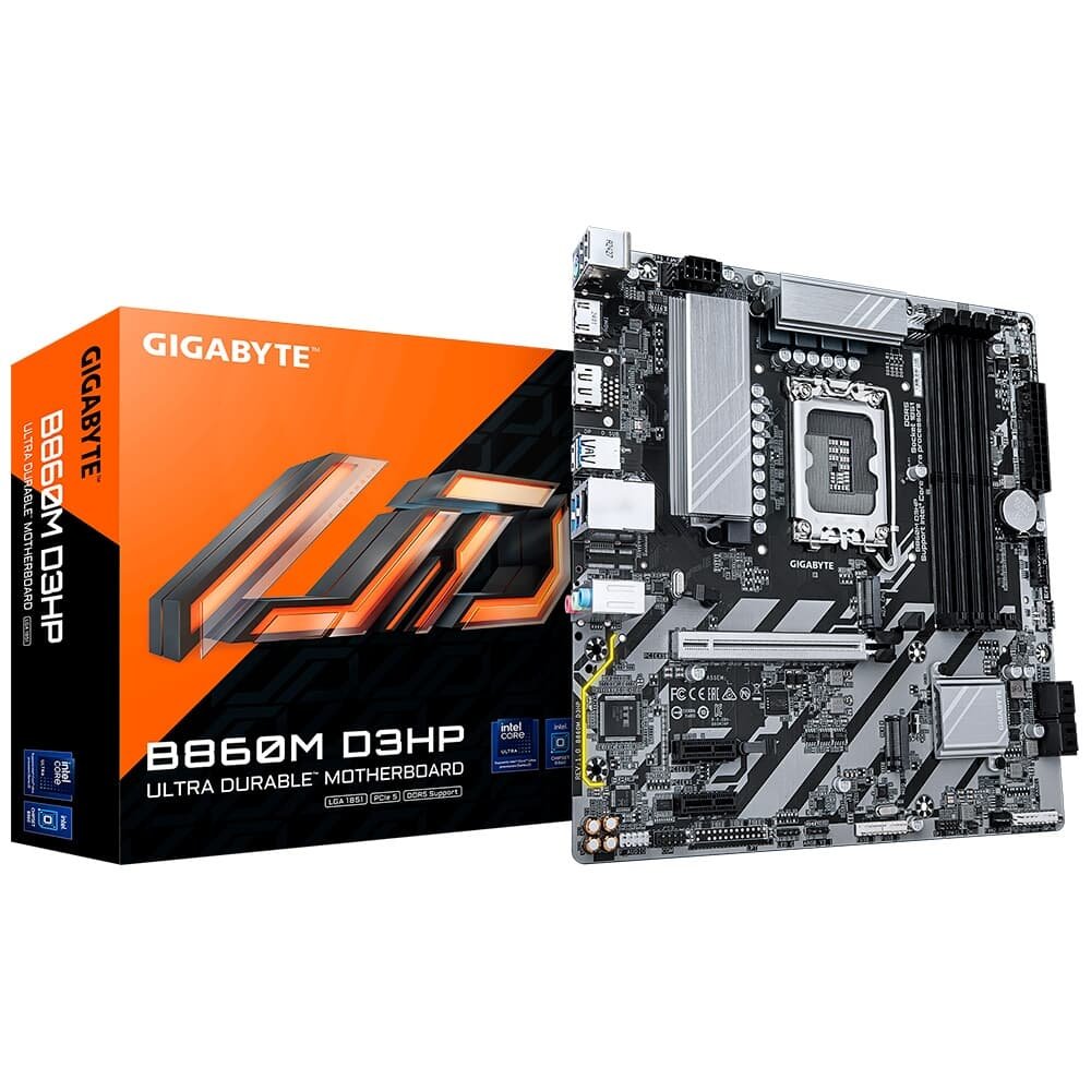 Placa Mãe Gigabyte B860M D3HP, Intel LGA 1851, Micro ATX, DDR5, Preto - B86M3HP-00 4