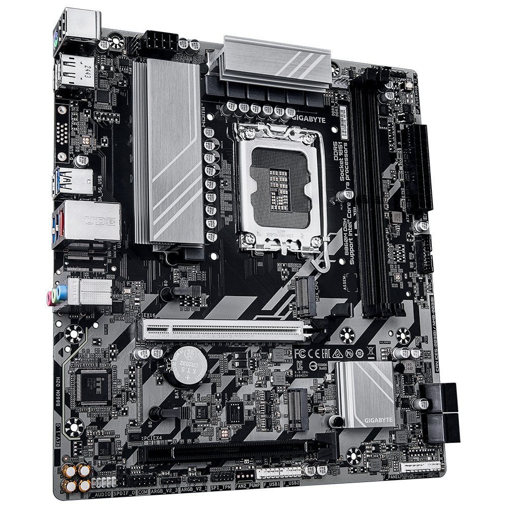 Imagem 3 de 4 do produto Placa Mãe Gigabyte B860M D2H, Intel, Micro ATX, DDR5, Preto - B86MD2H-00