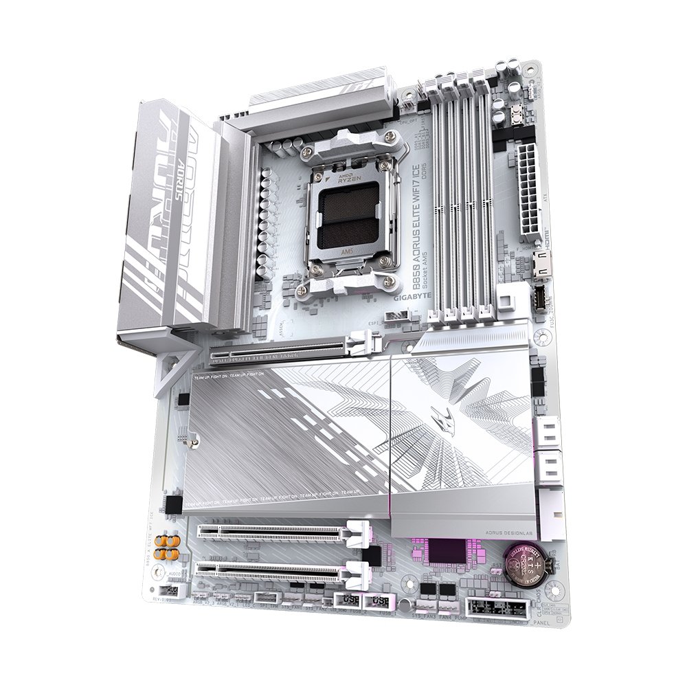 Placa Mãe Gigabyte B850 AORUS ELITE WIFI7 ICE, AMD AM5, ATX, DDR5, RGB, Wi-Fi 7, Bluetooth, Branca - B85EL7E-00 8