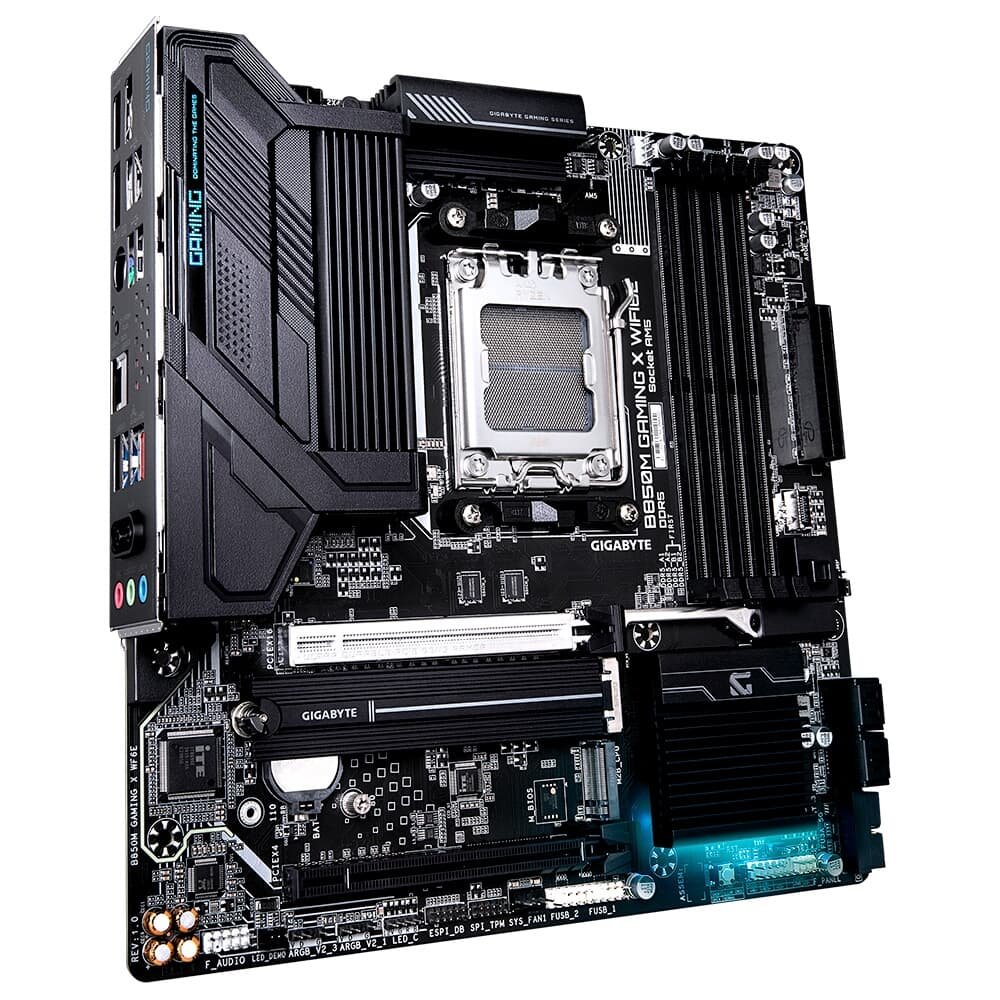 Placa Mãe Gigabyte B850M GAMING X WIFI6E, AMD AM5, Micro ATX, DDR5, RGB, Wi-Fi 6E, Bluetooth, Preto - B85MG6-00
