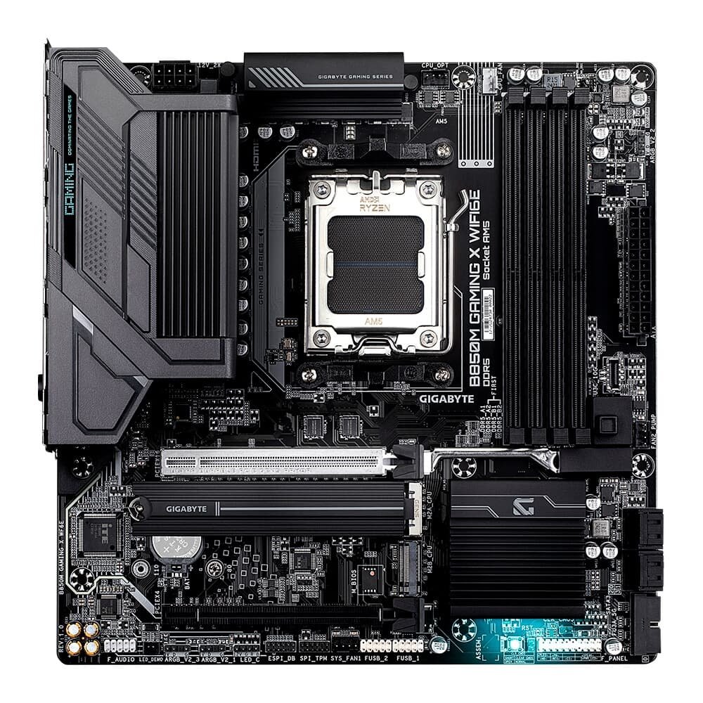 Placa Mãe Gigabyte B850M GAMING X WIFI6E, AMD AM5, Micro ATX, DDR5, RGB, Wi-Fi 6E, Bluetooth, Preto - B85MG6-00