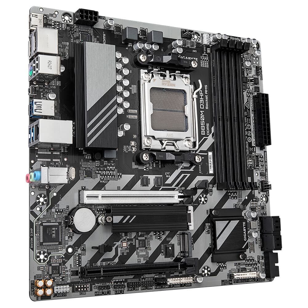 Placa Mãe Gigabyte B850M D3HP, AMD AM5, Micro ATX, DDR5, Preto - B85MHP-00 - view 2