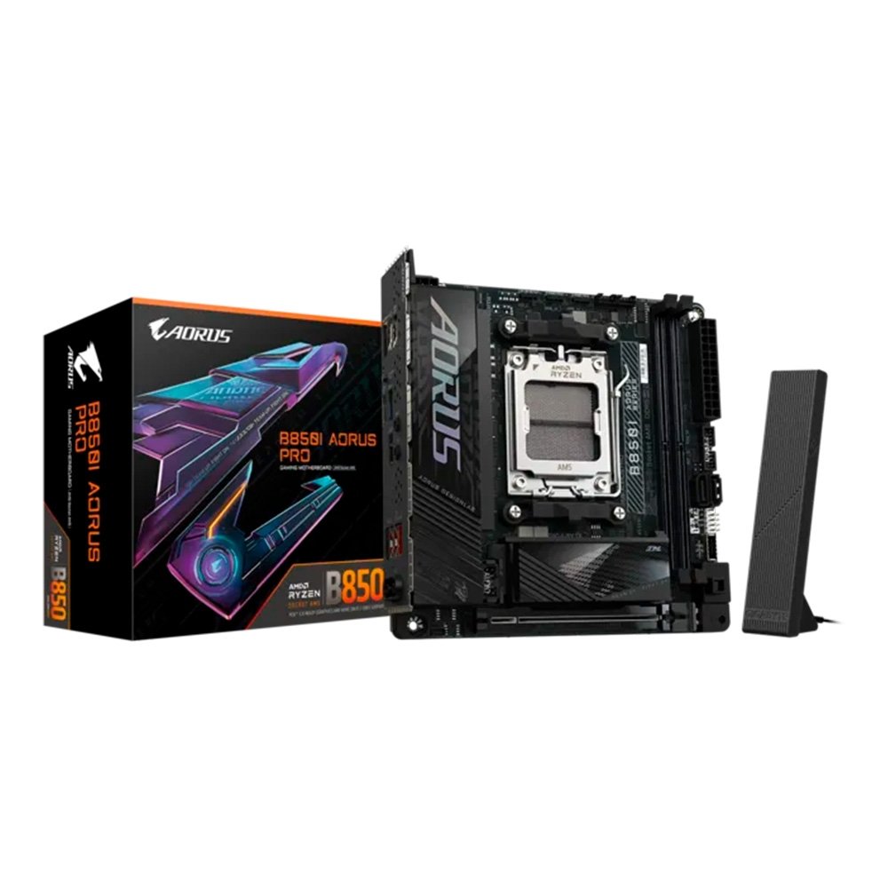 Placa Mãe Gigabyte B850I AORUS PRO, AMD AM5, Mini ITX, DDR5, RGB, Wi-Fi 7, Bluetooth, Preto - 9AB85IPRO-00 5