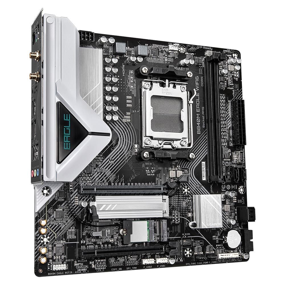 Placa Mãe Gigabyte B840M EAGLE WIFI6, AMD AM5, Micro ATX, DDR5, RGB, Wi-Fi 6, Bluetooth, Preto - B84MELW-00 - view 2