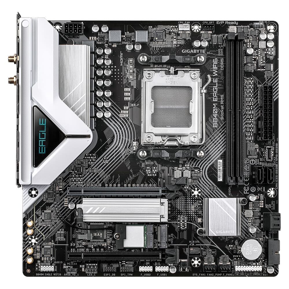 Placa Mãe Gigabyte B840M EAGLE WIFI6, AMD AM5, Micro ATX, DDR5, RGB, Wi-Fi 6, Bluetooth, Preto - B84MELW-00 - view 3