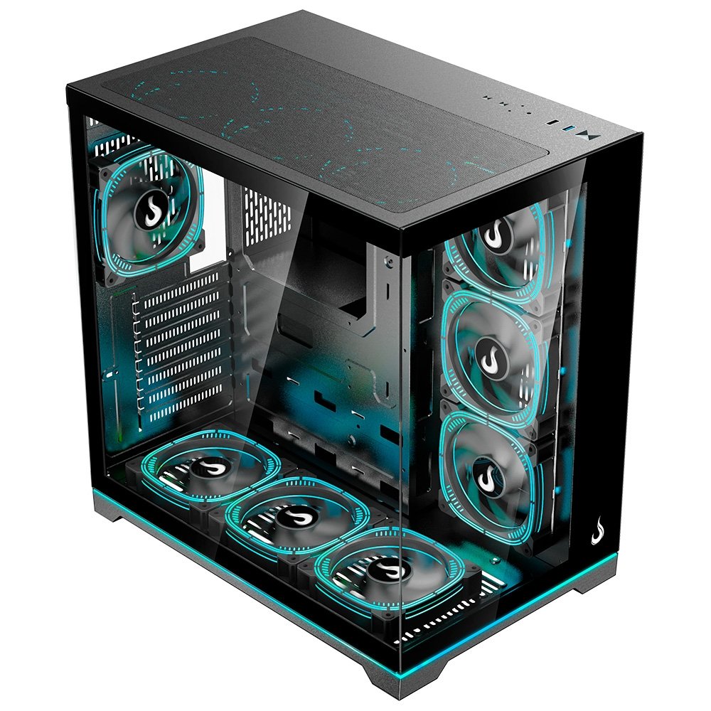 Gabinete Gamer Rise Mode Galaxy Glass Standard V2, LED ARGB, Mid Tower, Lateral em Vidro, Sem Fans, Preto - RM-GA-GGST2L-FB - view 2