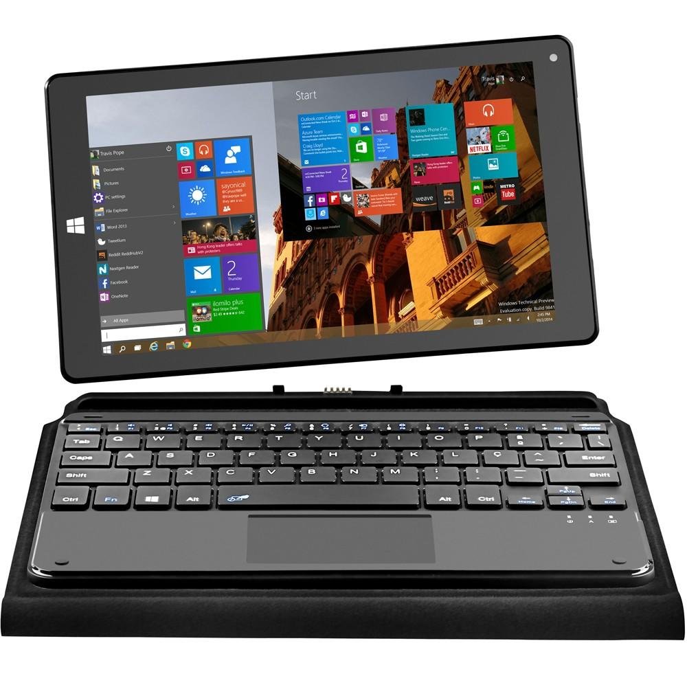 Tablet Multilaser M8W 2x1 Preto, Intel BYT Quad Core, Windows 10, Dual Câmera, Tela 8,9´, Wi-Fi, Bluetooth, 16GB - NB193