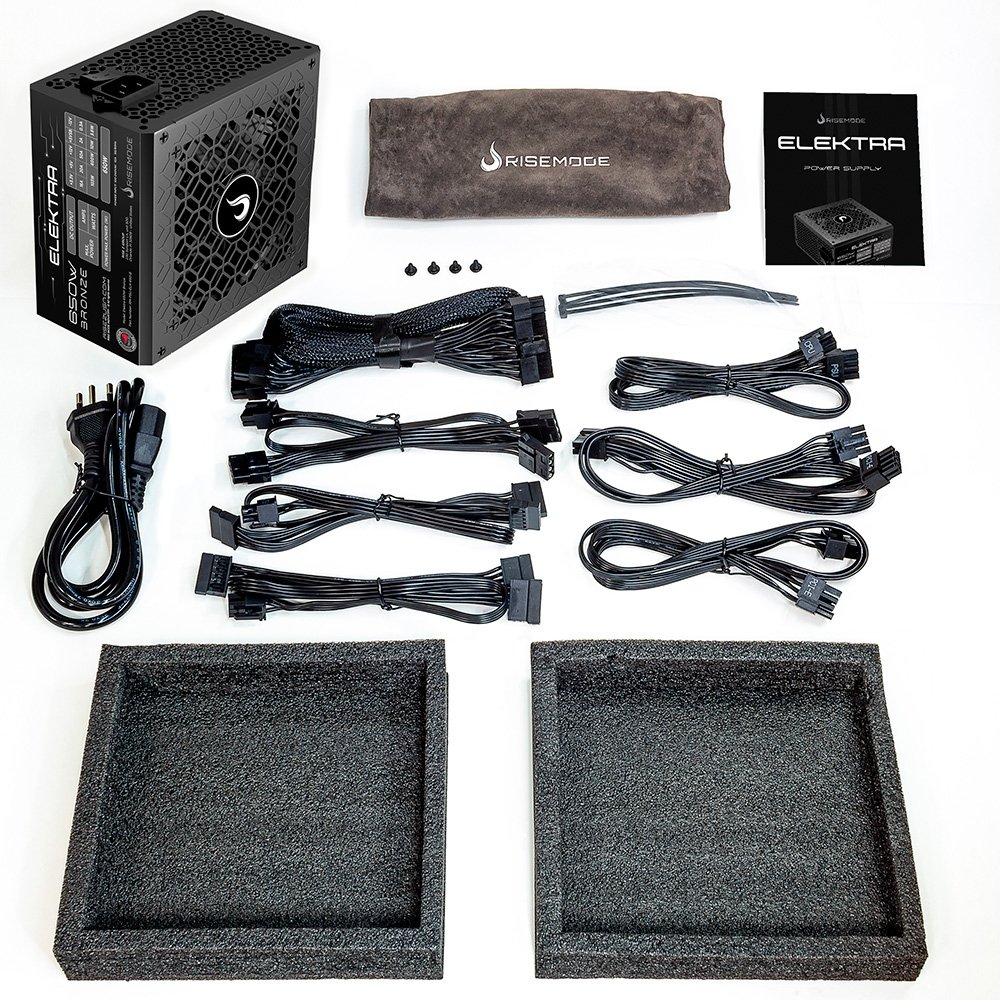Imagem 3 de 4 do produto Fonte Gamer Rise Mode Elektra, 650W, Bronze, Full Modular, PFC Ativo, Preto - RM-PSU-ELKM-650-B