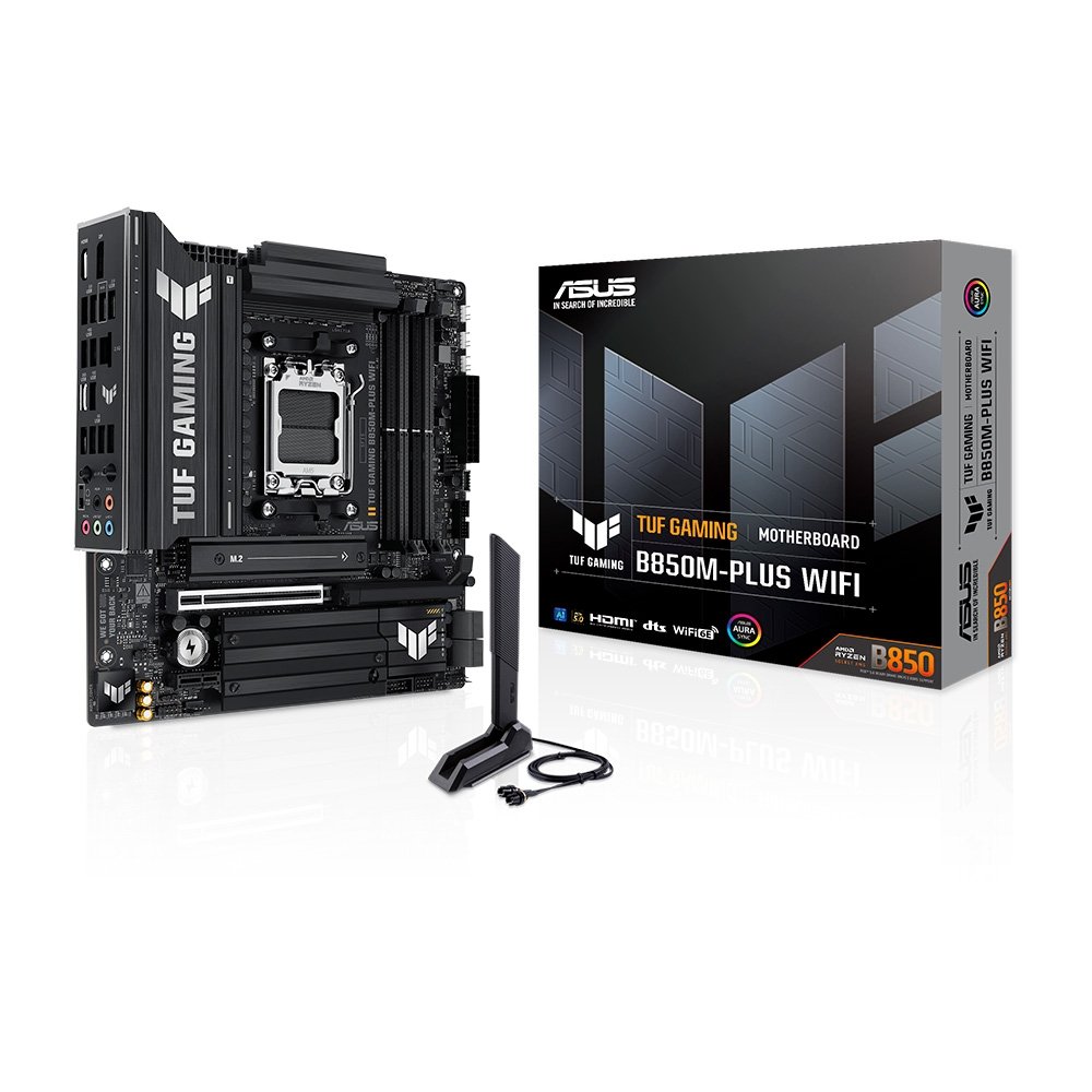 Placa Mãe ASUS TUF B850M-PLUS WIFI, AMD AM5 , m-ATX, DDR5, Wi-fi 6e, Preto - TUF GAMING B850M-PLUS WIFI 4