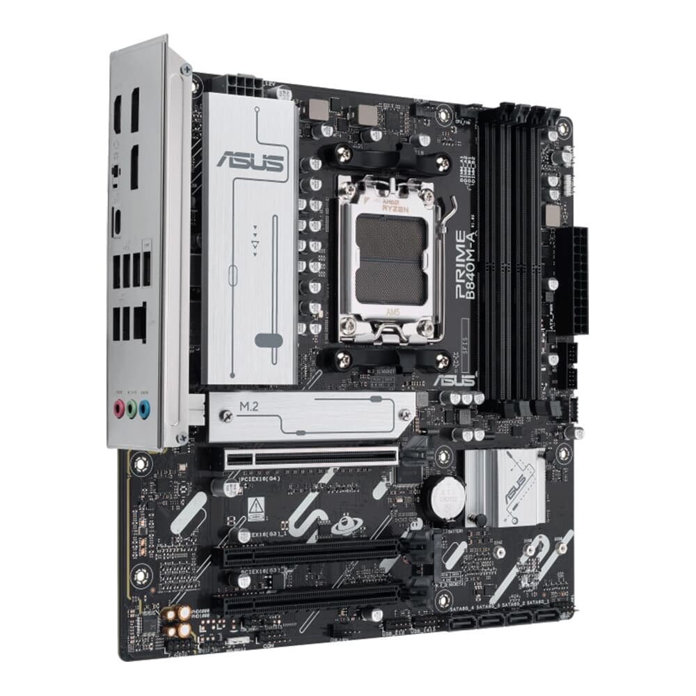 Imagem 2 de 8 do produto Placa Mãe ASUS PRIME B840M-A, AMD AM5 , m-ATX, DDR5, Preto - PRIME B840M-A