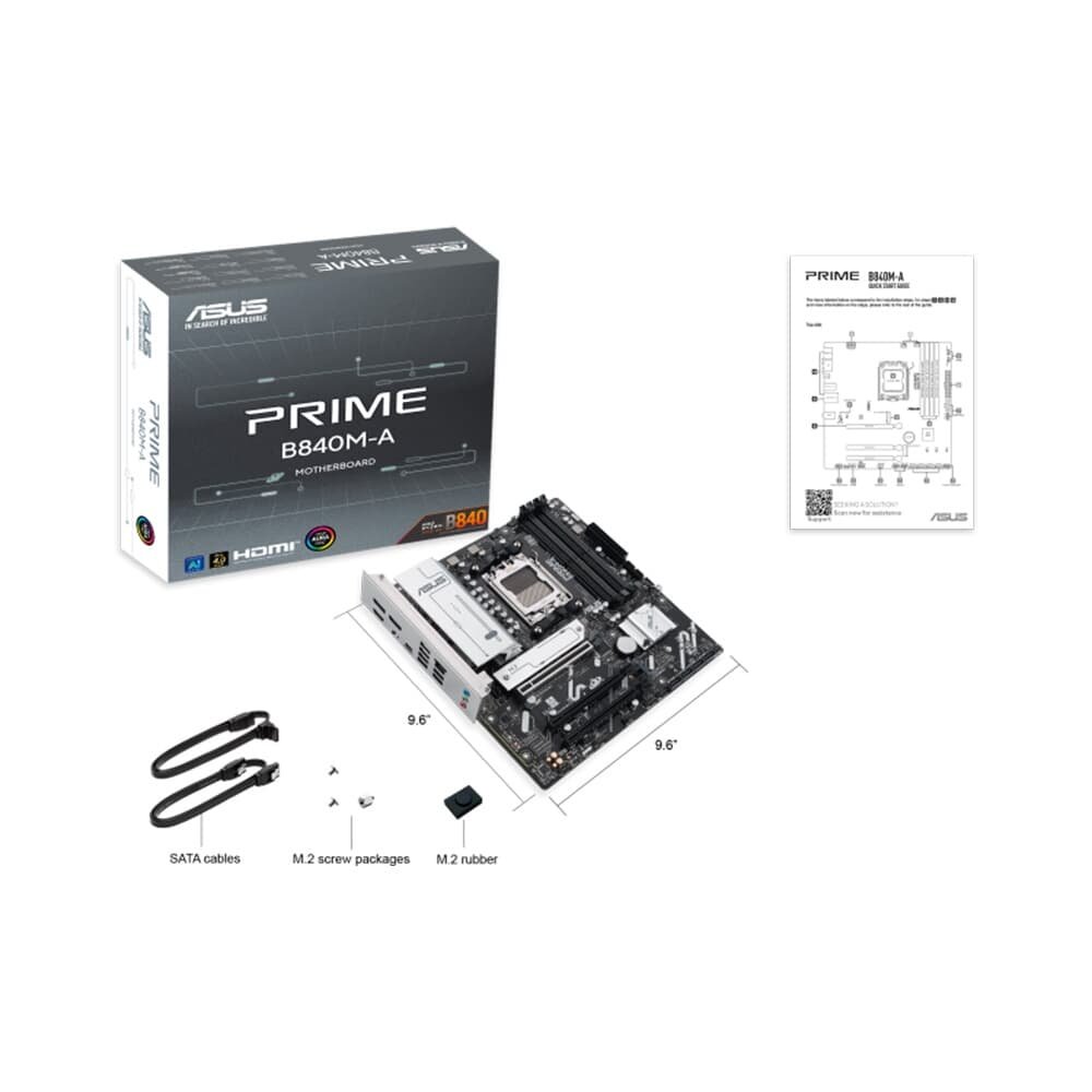 Imagem 8 de 8 do produto Placa Mãe ASUS PRIME B840M-A, AMD AM5 , m-ATX, DDR5, Preto - PRIME B840M-A