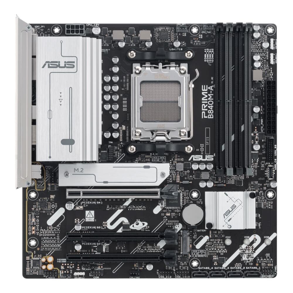 Placa Mãe ASUS PRIME B840M-A, AMD AM5 , m-ATX, DDR5, Preto - PRIME B840M-A 4