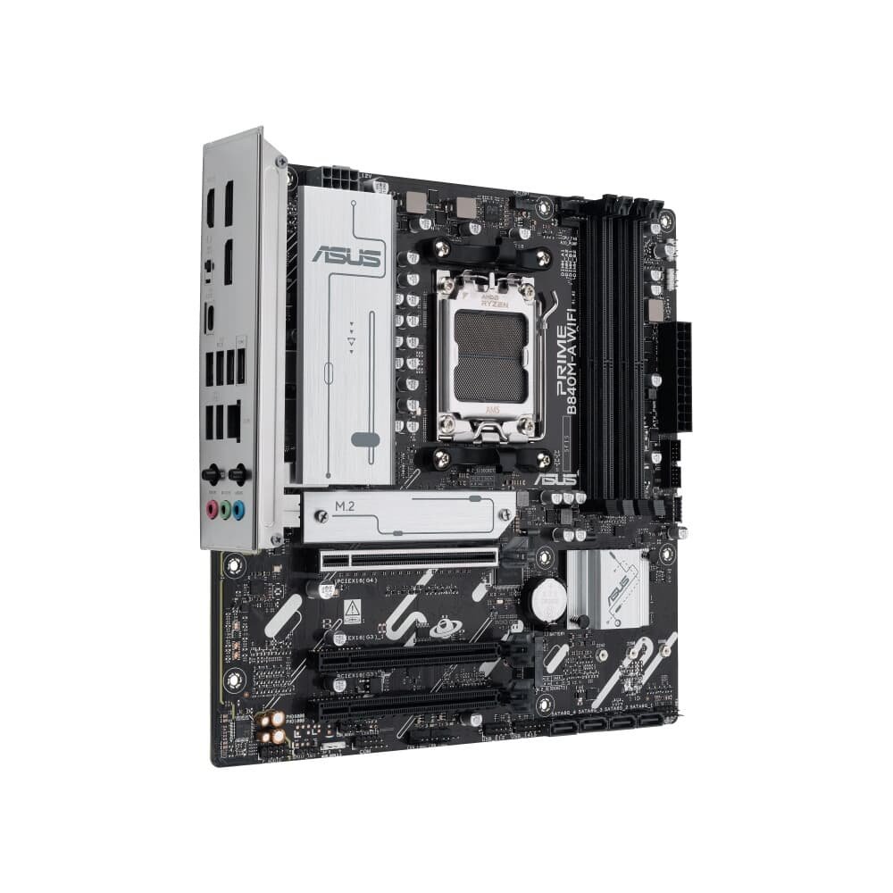 Imagem 2 de 8 do produto Placa Mãe ASUS PRIME B840M-A WIFI, AMD AM5 , m-ATX, DDR5, Wi-fi 6e, Preto - PRIME B840M-A WIFI