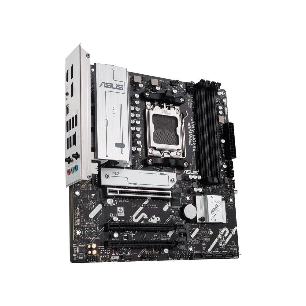 Imagem 3 de 8 do produto Placa Mãe ASUS PRIME B840M-A WIFI, AMD AM5 , m-ATX, DDR5, Wi-fi 6e, Preto - PRIME B840M-A WIFI
