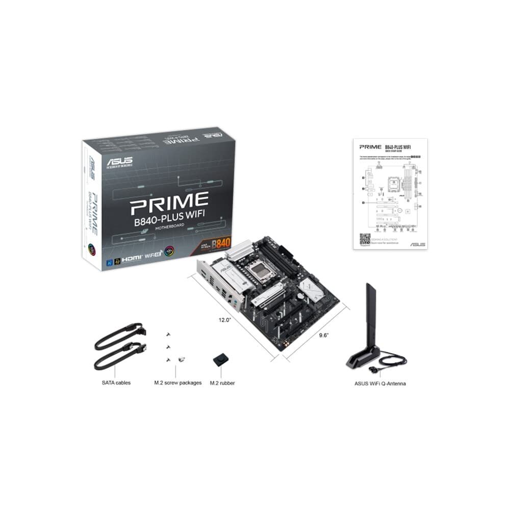 Imagem 8 de 8 do produto Placa Mãe ASUS PRIME B840-PLUS WIFI, AMD AM5 , ATX, DDR5, Wi-fi 6e, Preto - PRIME B840-PLUS WIFI