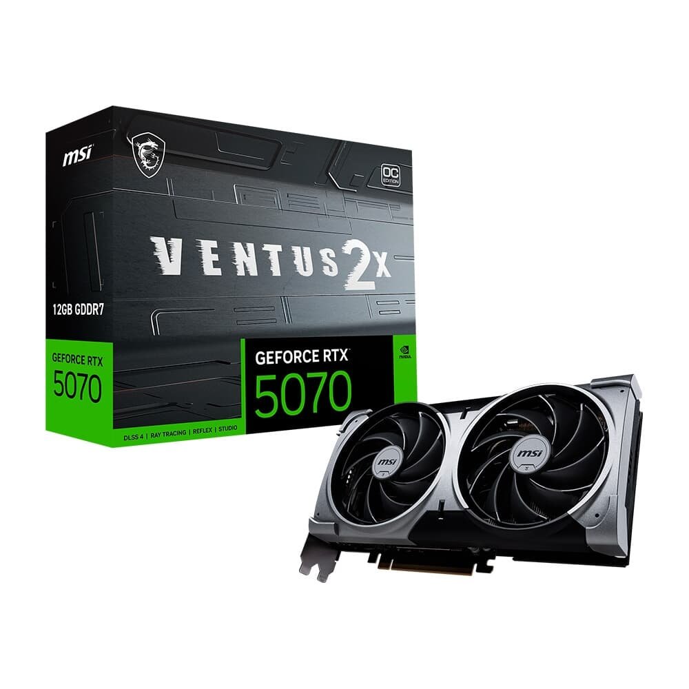 Placa de Vídeo MSI GeForce RTX 5070 12G VENTUS 2X OC,12 GB GDDR7, 28Gbps, NVIDIA GeForce RTX 5070- G5070-12V2C 4