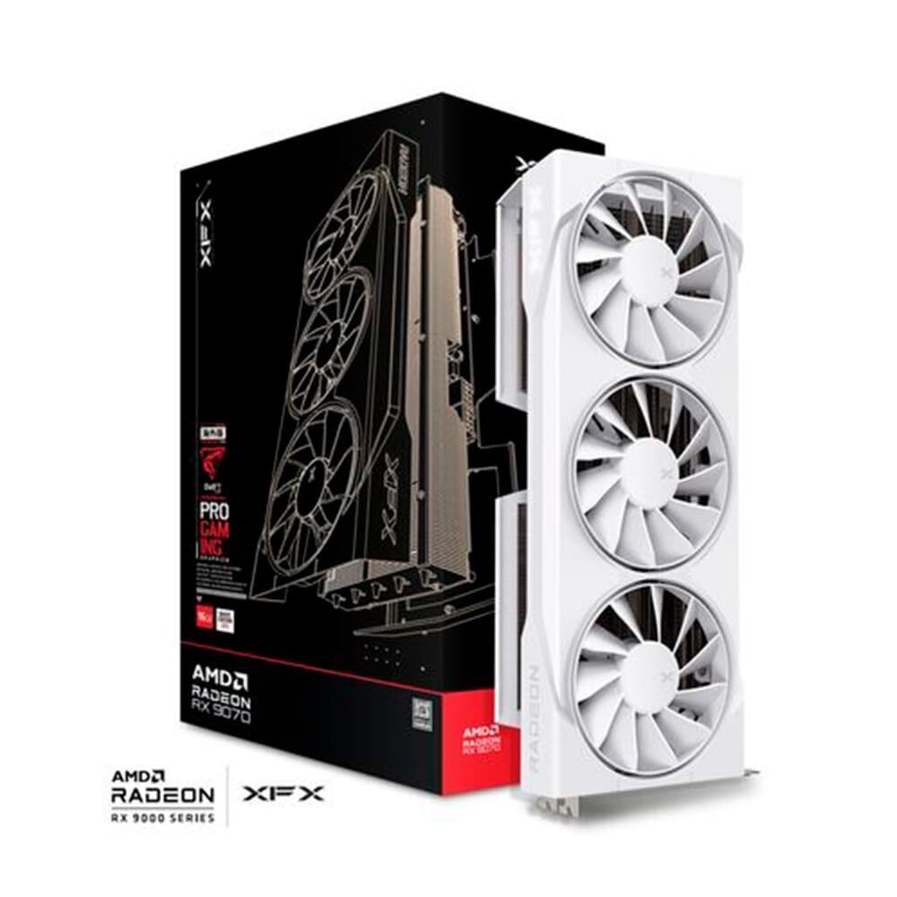 Placa de Vídeo XFX Swift RX 9070 OC WHITE TRIPLE FAN GAMING EDITION WITH AMD Radeon , 16GB, GDDR6, HDMI 3xDP, RDNA 4 - RX-97SWFB3W9 - view 2