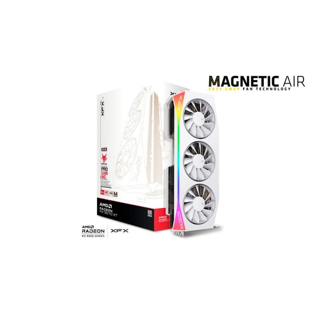 Placa de Vídeo XFX Mercury RX 9070 XT OC WHITE MAGNETIC AIR EDITION WITH AMD Radeon, RGB, 16GB, GDDR6, HDMI 3xDP, RDNA 4 - RX-97TMARGW9 - view 2