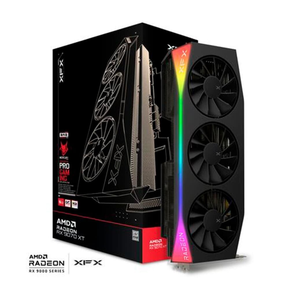 Placa de Vídeo XFX Mercury RX 9070 XT OC GAMING EDITION WITH AMD Radeon, RGB, 16GB, GDDR6, HDMI 3xDP, RDNA 4 - RX-97TRGBBB9 - view 2