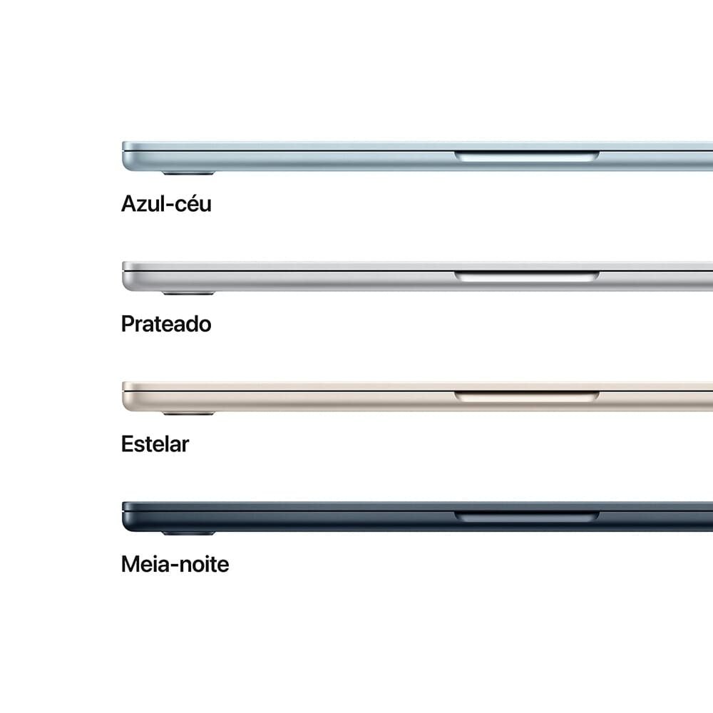 MacBook Air Apple 13" Chip M4, CPU 10 Núcleos, GPU 8 Núcleos, Neural Engine 16 Núcleos, 16GB RAM, SSD 256GB, Estelar - MW0Y3BZ/A