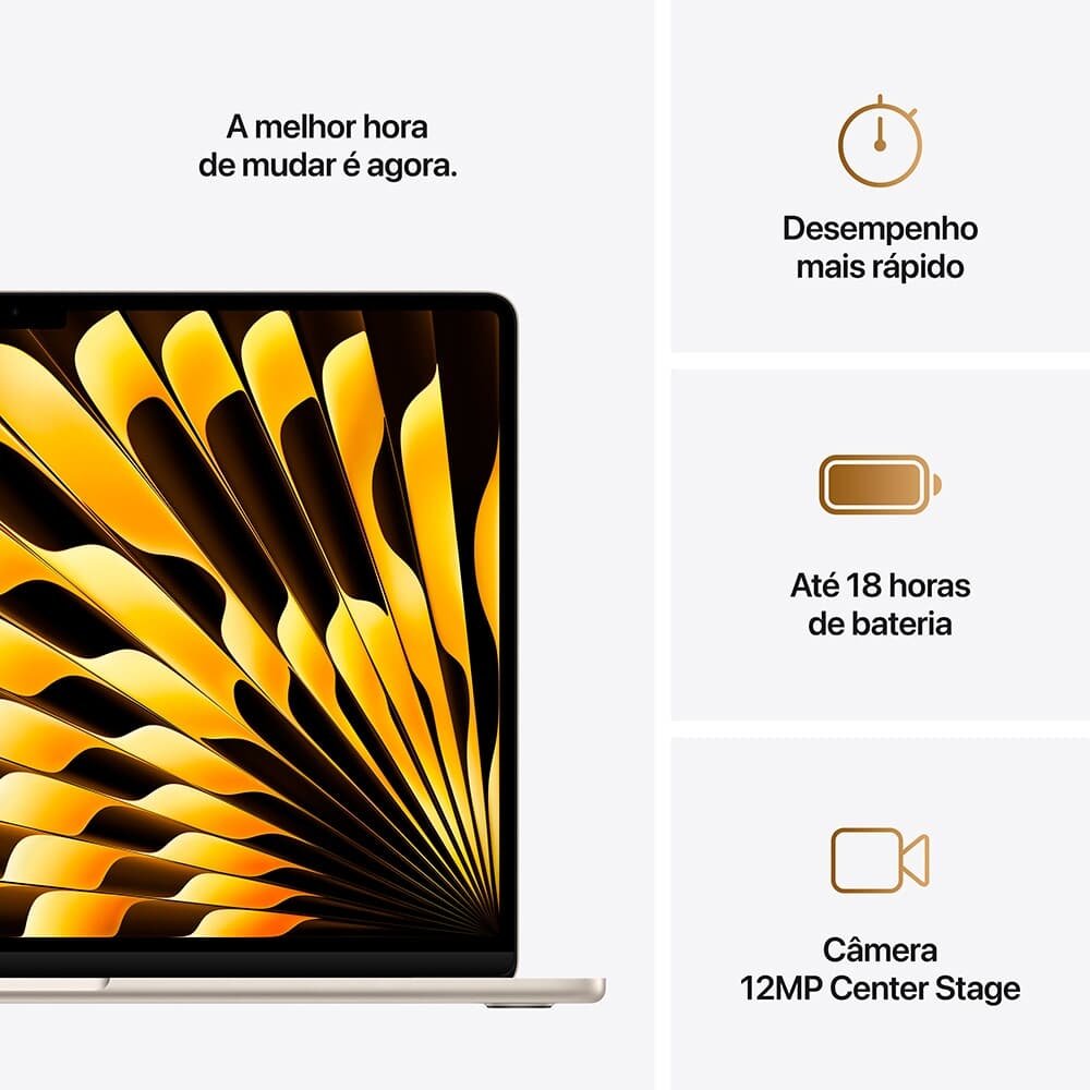 "MacBook Air Apple 15"" Chip M4, CPU 10 Núcleos, GPU 10 Núcleos, Neural Engine 16 Núcleos, 16GB RAM, SSD 256GB, Estelar -  MW1J3BZ/A" - view 10
