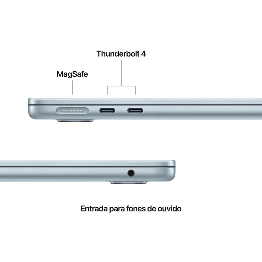 "MacBook Air Apple 13"" Chip M4, CPU 10 Núcleos, GPU 10 Núcleos, Neural Engine 16 Núcleos, 24GB, SSD 512GB, Azul-céu - MC6V4BZ/A" - view 5