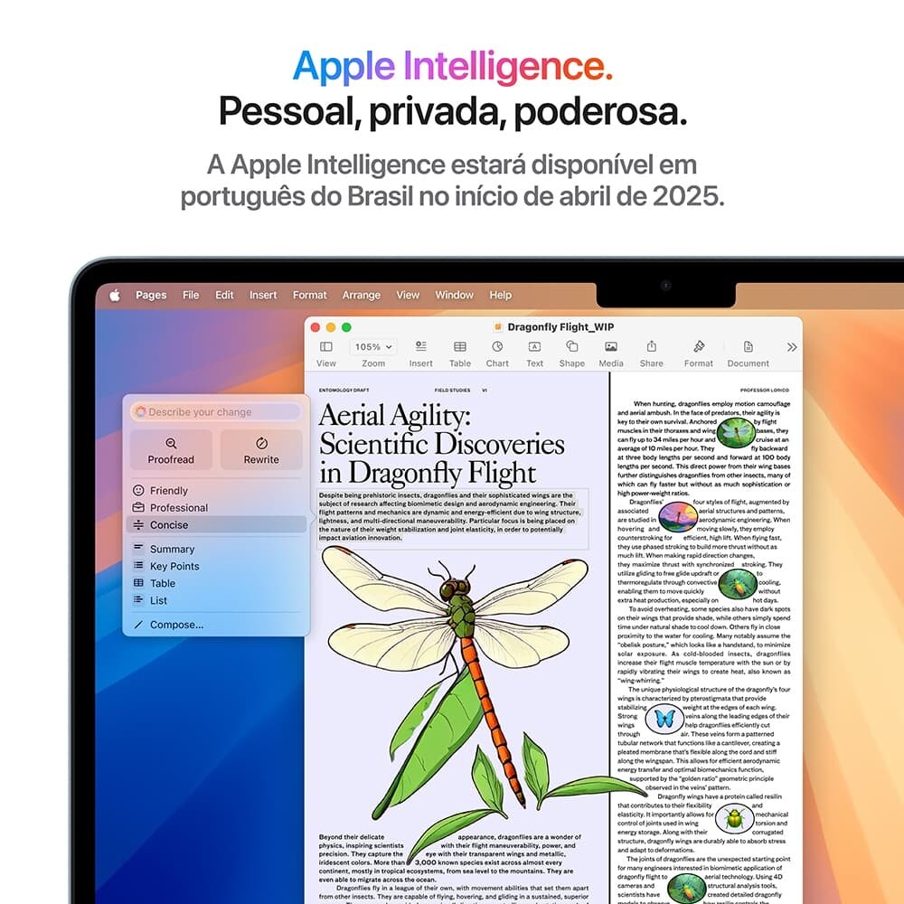 Imagem 9 de 11 do produto MacBook Air Apple 13" Chip M4, CPU 10 Núcleos, GPU 10 Núcleos, Neural Engine 16 Núcleos, 24GB, SSD 512GB, Azul-céu - MC6V4BZ/A